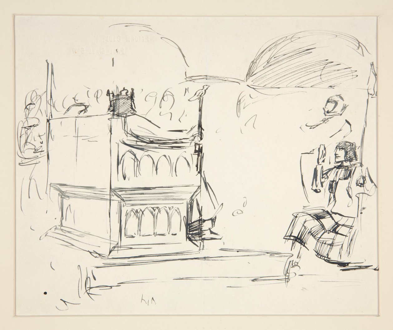 Study for The Quest of the Holy Graal (15 maalauksen sarja Bostonin yleiselle kirjastolle, valmistui vuonna 1901) tekijältä Edwin Austin Abbey