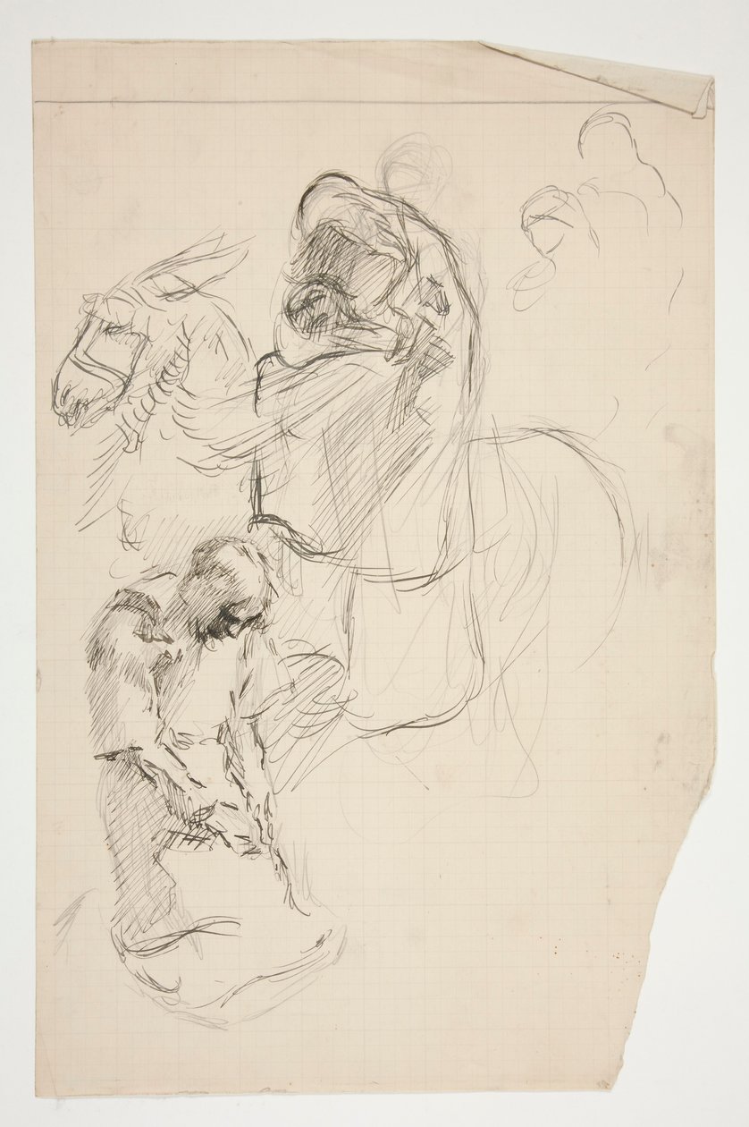 Study for The Quest of the Holy Graal (15 maalauksen sarja Bostonin yleiselle kirjastolle, valmistui vuonna 1901) tekijältä Edwin Austin Abbey