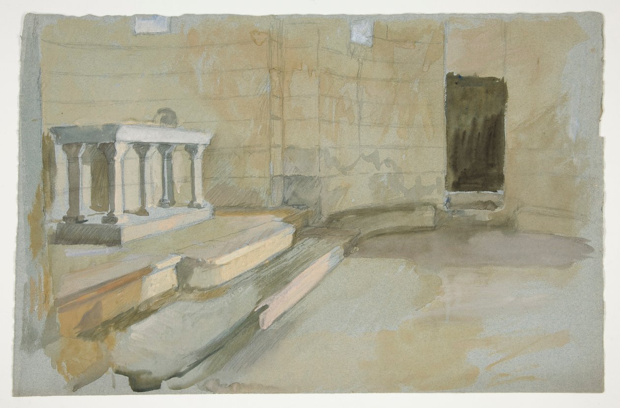 Study for The Quest of the Holy Grail (15 maalauksen sarja Bostonin yleiselle kirjastolle, valmistui vuonna 1901) tekijältä Edwin Austin Abbey