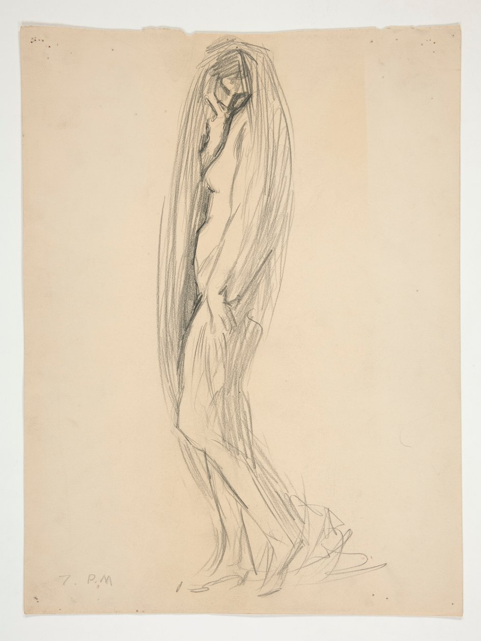 Tutkimus hahmolle klo 19 varten tekijältä Edwin Austin Abbey