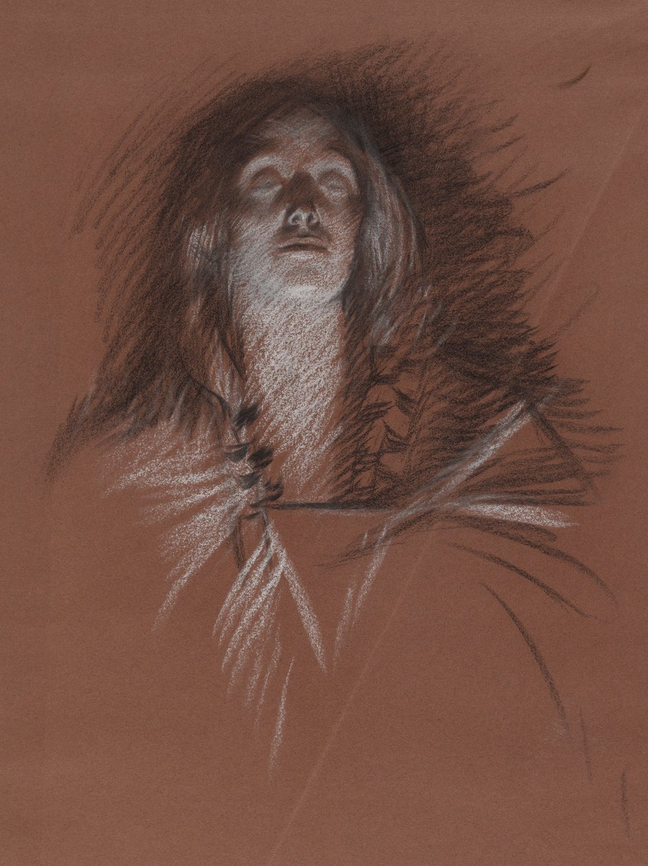 Tutkimus kelttiläisen naisen päälle, näytelmäkohtauksesta, Hamlet, näytös 3, kohtaus 2 tekijältä Edwin Austin Abbey