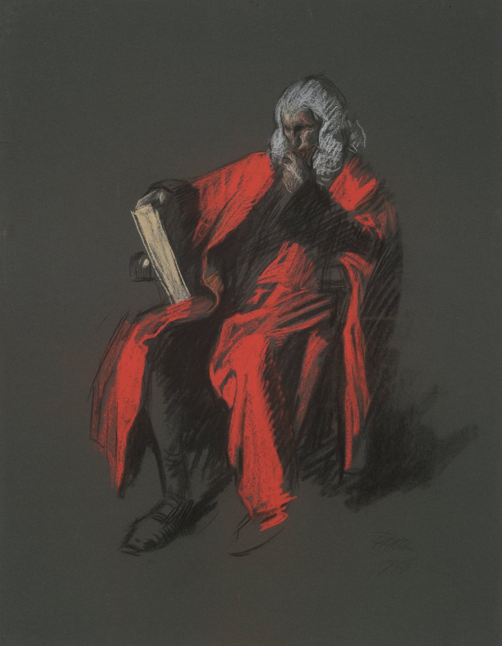 Tutkimus korkeimman oikeuden tuomari Thomas McKeanin hahmolle, in tekijältä Edwin Austin Abbey