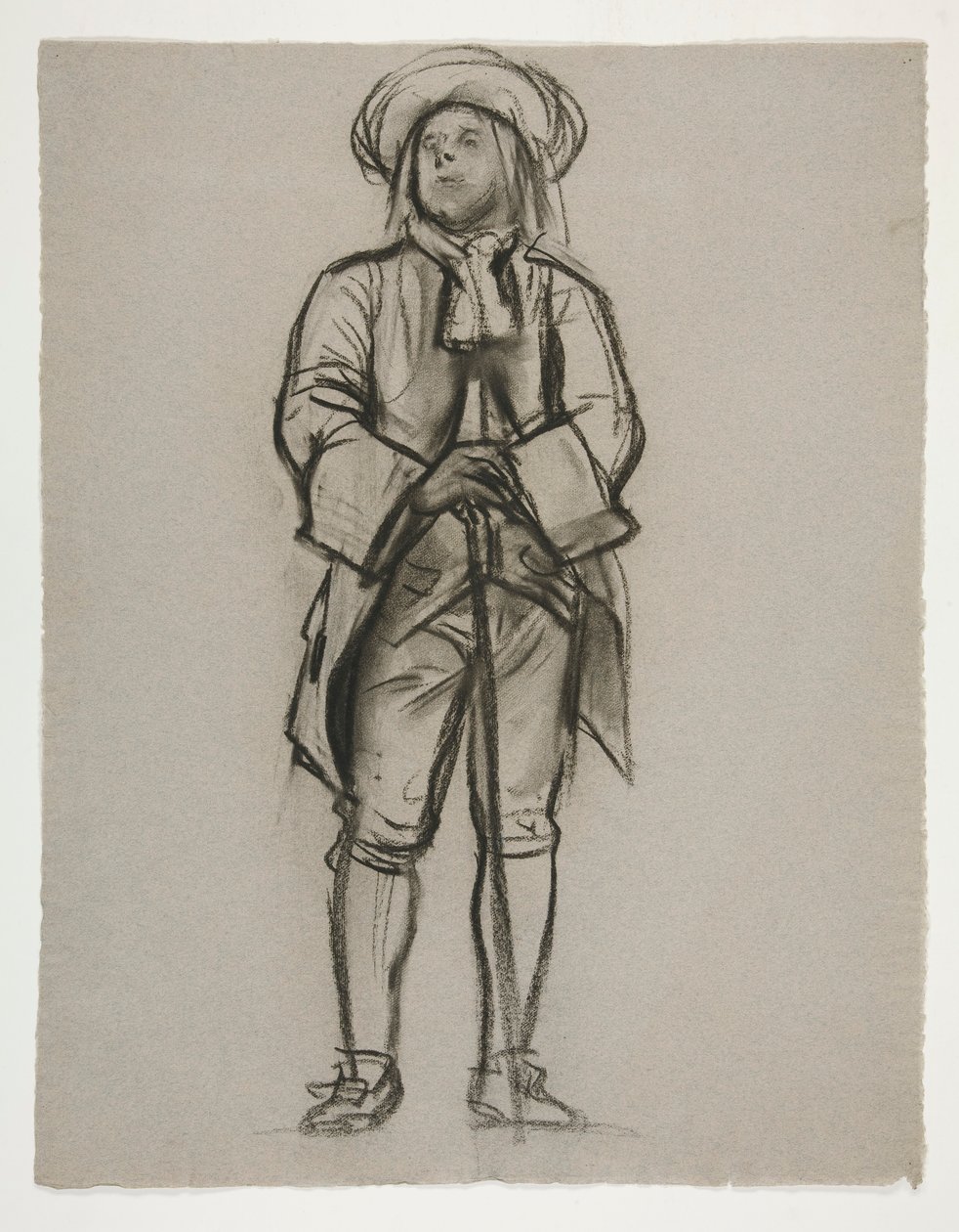 Tutkimus Penn(?) tai Franklin(?) hahmoa varten seinämaalaukseen Harrisburgin osavaltion pääkaupunkirakennuksessa, 1902-1911 (valmistaja John Singer Sargent) tekijältä Edwin Austin Abbey