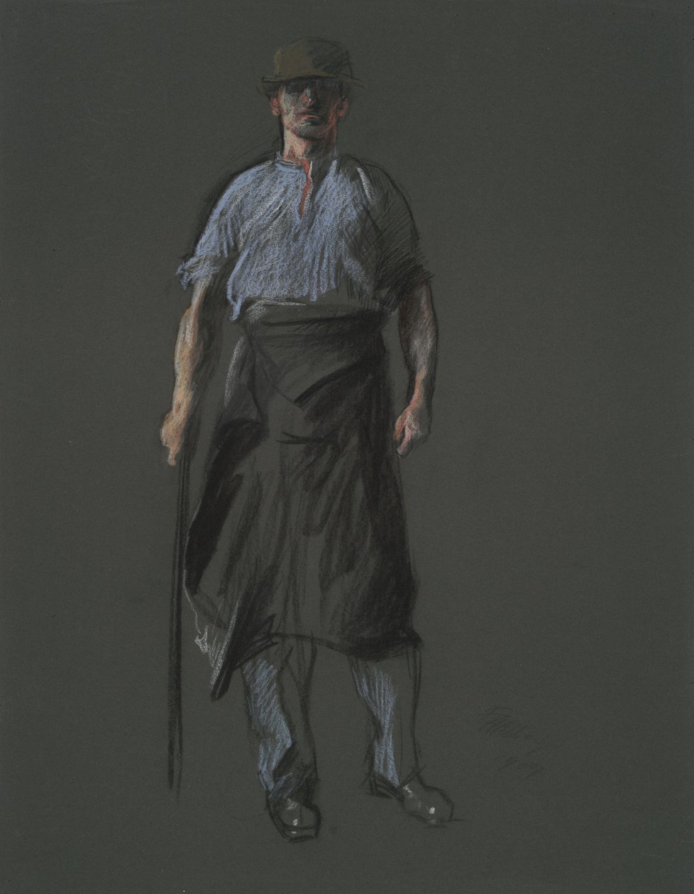 Tutkimus työläisen hahmolle, in tekijältä Edwin Austin Abbey