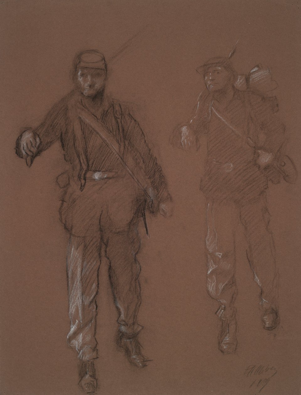 Tutkimus kahden sisällissodan sotilaan hahmoille tekijältä Edwin Austin Abbey