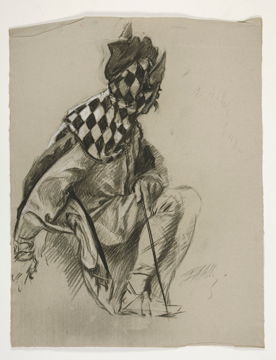 Study of Jester (käyttämätön), The Quest of the Holy Grail (15 maalauksen sarja Bostonin yleiselle kirjastolle, valmistui vuonna 1901) tekijältä Edwin Austin Abbey