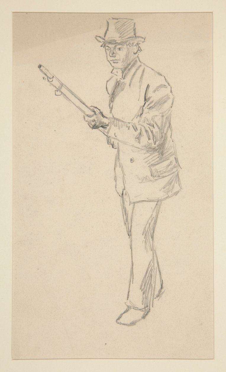 Tutkimus miehestä haulikon kanssa tekijältä Edwin Austin Abbey