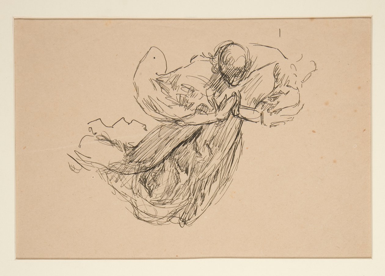 Enkelitutkimus (lasimaalauksille? kattoon?) tekijältä Edwin Austin Abbey