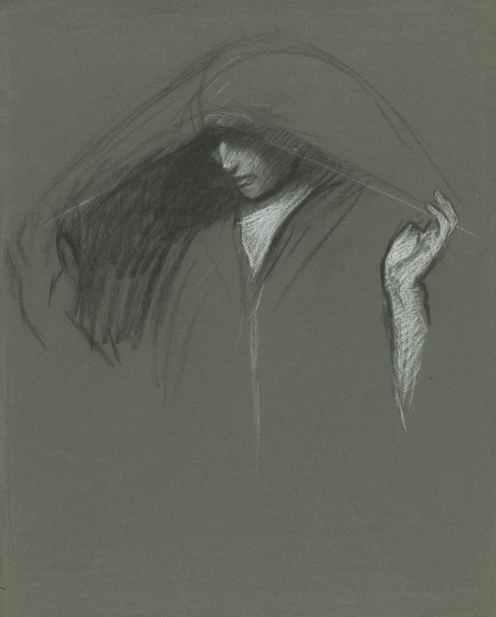 Tutkimus draped pään tekijältä Edwin Austin Abbey