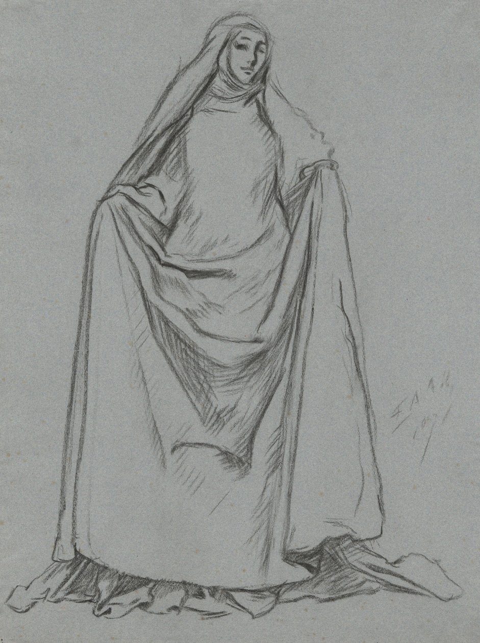Naishahmon tutkimus (käänteinen: mieshahmo) tekijältä Edwin Austin Abbey
