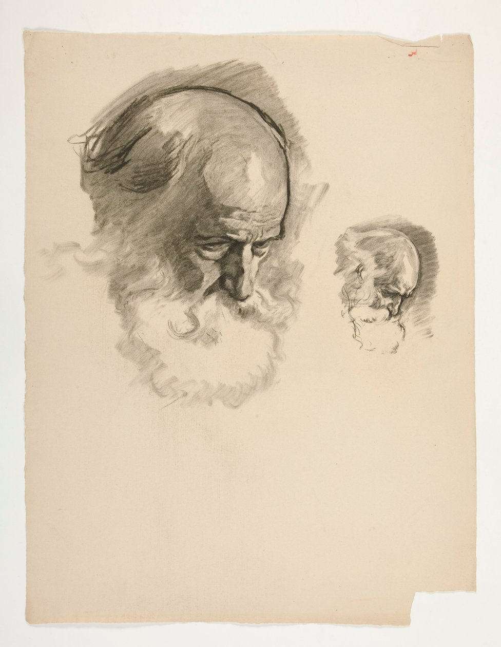 Tutkimus vanhan parrakkaan miehen päästä, kuningas Arthurille tekijältä Edwin Austin Abbey