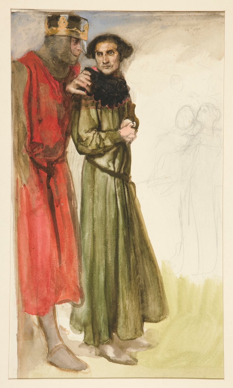 Tuntematon Shakespeare-kohtaus (kaksi miestä) tekijältä Edwin Austin Abbey