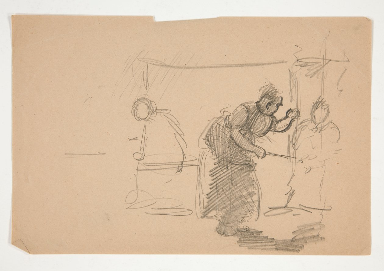 Tuntematon kuva-Tutkimus keittiöstä kuvalla tekijältä Edwin Austin Abbey