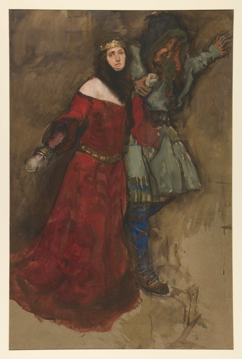 Tuntematon kohtaus Hamletista vai Macbethistä? tekijältä Edwin Austin Abbey