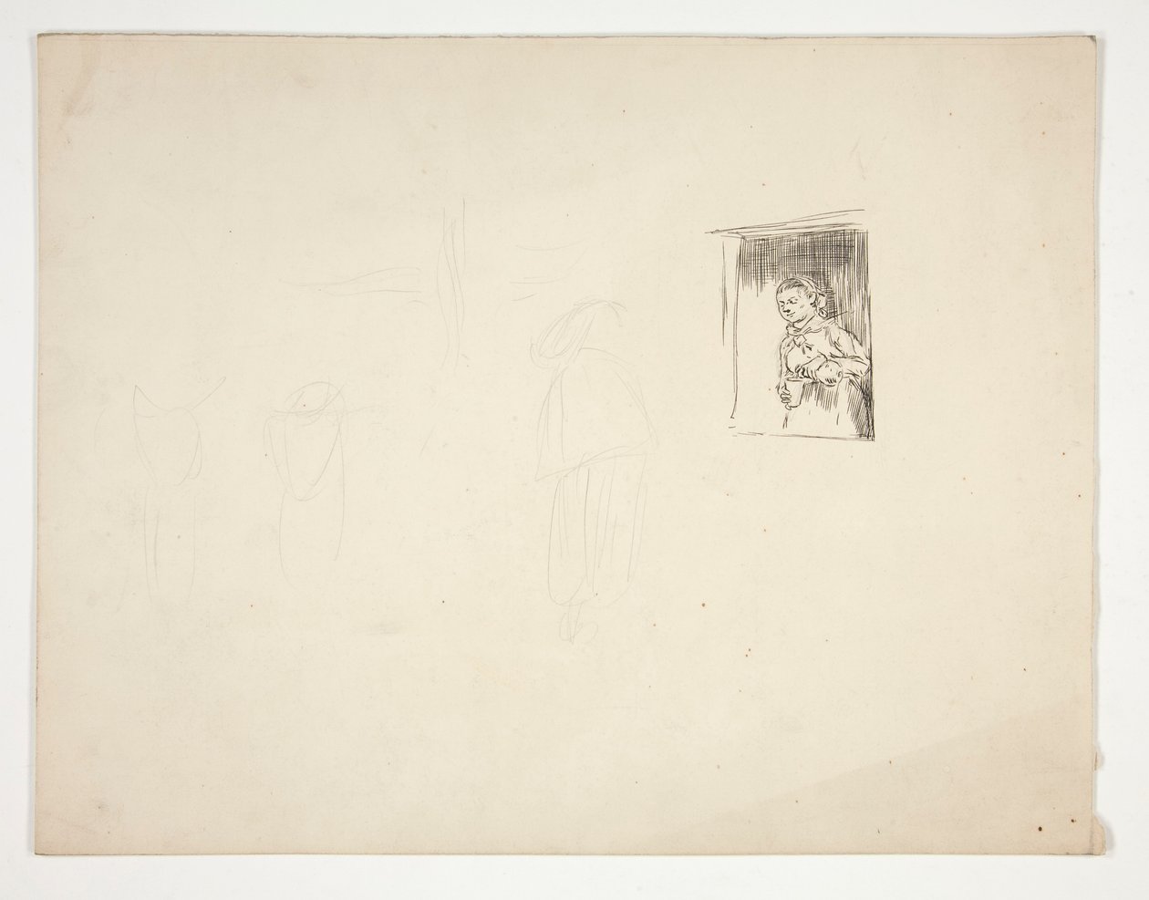 Nainen ikkunassa - tunnistamaton kuva tekijältä Edwin Austin Abbey