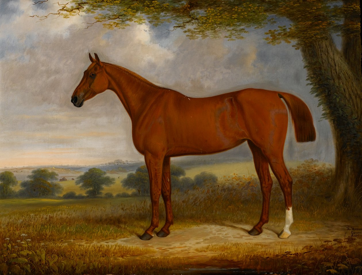 Kastanjanmetsästäjä maisemassa, 1867 tekijältä Edwin Brown