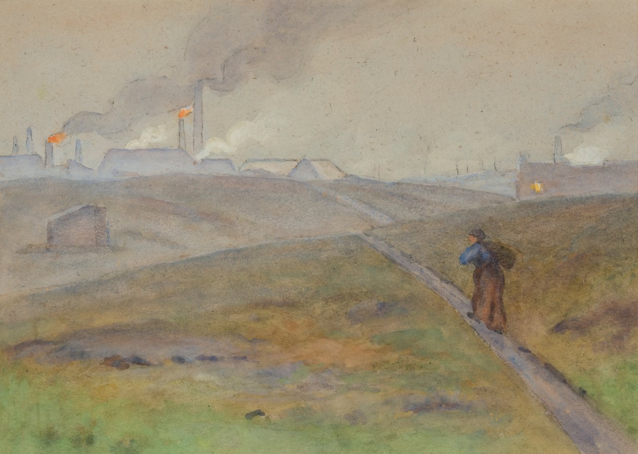 Variantti Black Country, maisema (akvarelli paperille) tekijältä Edwin Butler Bayliss