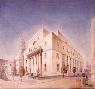 Julkisen kirjaston korkeus, Marylebone Road, Lontoo tekijältä Edwin Cooper