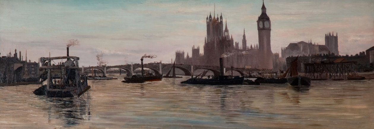Thames Westminsterissä, 1878. tekijältä Edwin Edwards