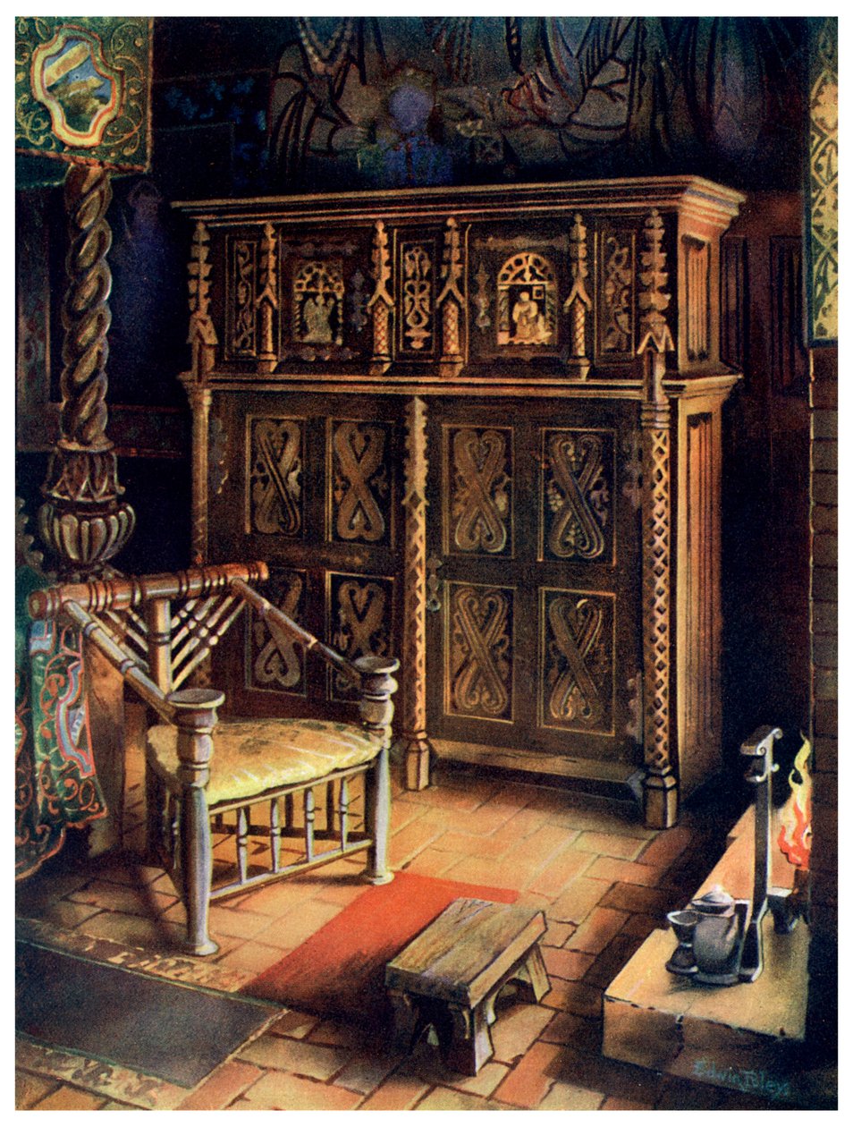 Kings Room Oxburgh Hall, Norfolk, 1910. tekijältä Edwin Foley