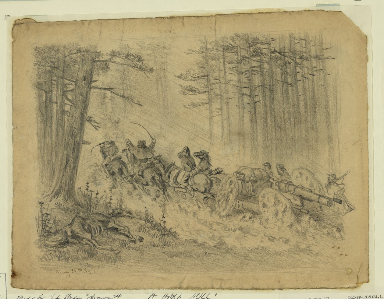 Myrskyinen marssi--(tykistö)--Spotsylvania Court House Abstrakti/media tekijältä Edwin Forbes