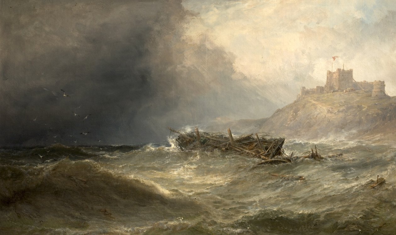 Brig Drifting Ashore Bamborough