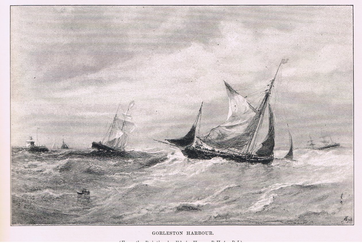 Gorlestonin satama, The Magazine of Art 1893, Cassell and Company tekijältä Edwin Hayes