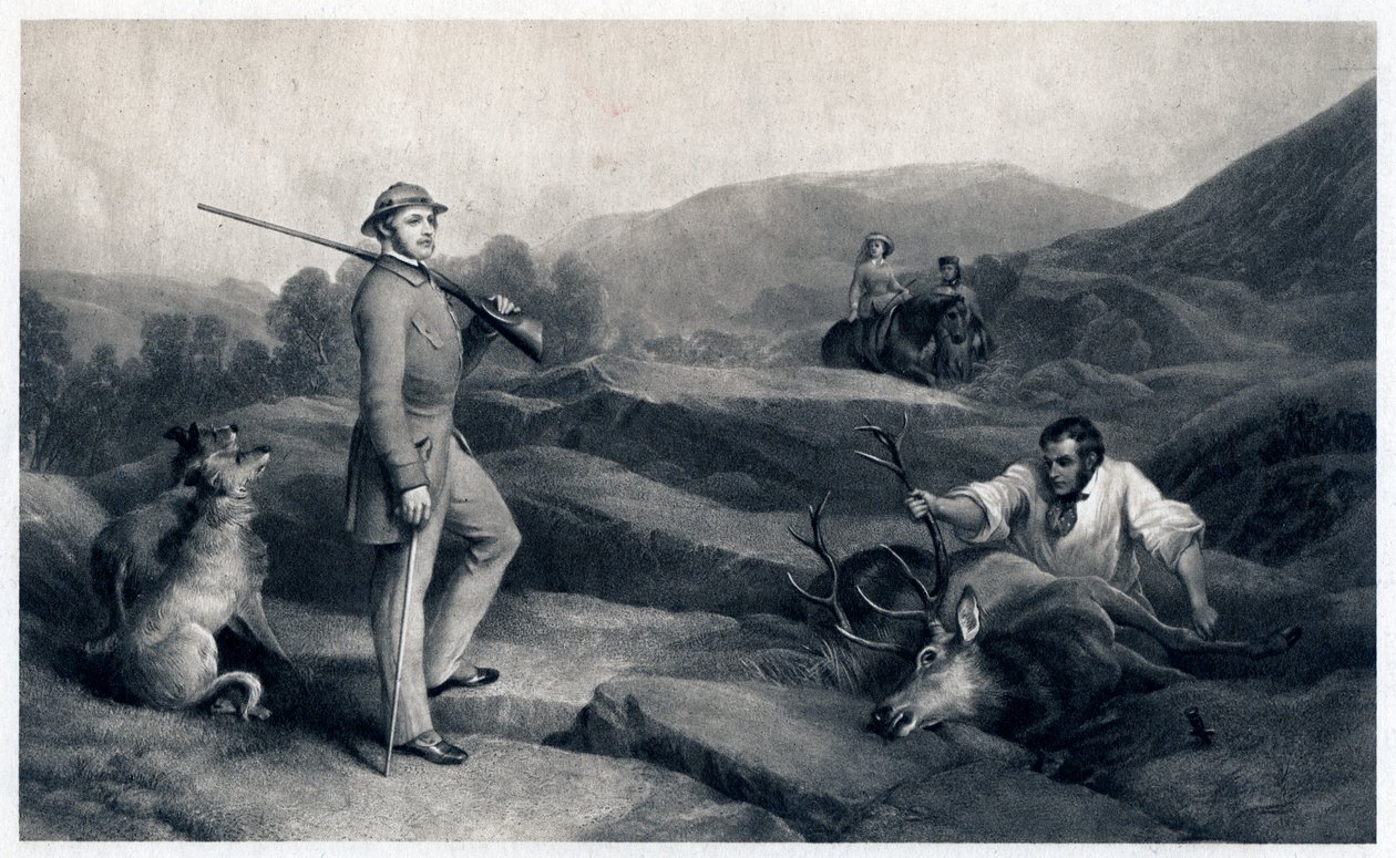 Prinssi Albert polttarien metsästys, 1800-luvun puoliväli tekijältä Edwin Landseer