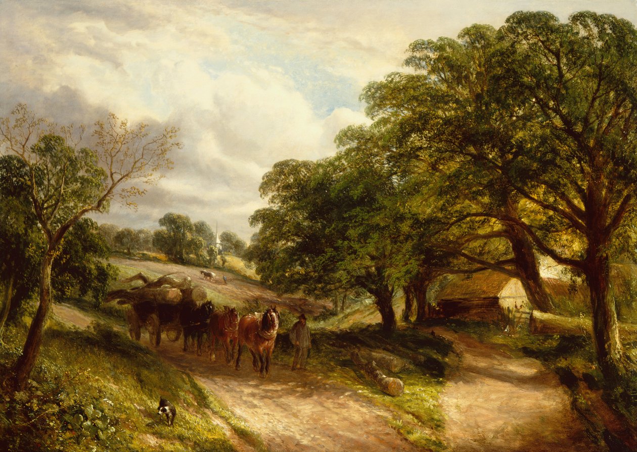 Carting Timber (öljy kankaalle) tekijältä Edwin L. Meadows