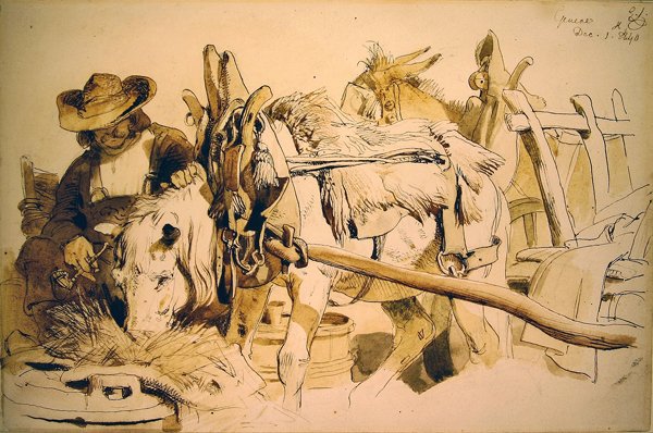 Poni ja kärryt Genevessä tekijältä Edwin Landseer