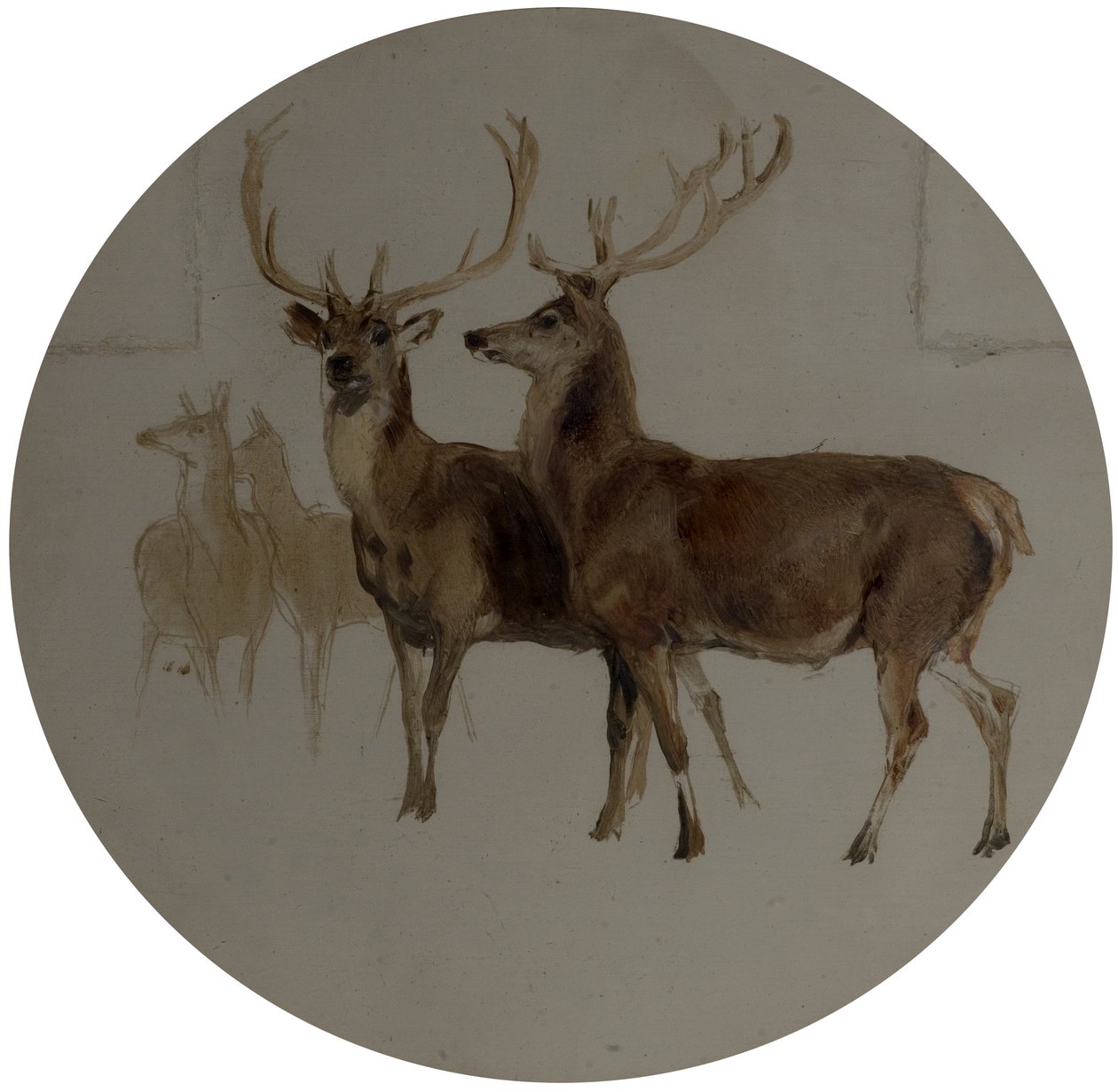 Deer in a Landscape (Studies of Deer) tekijältä Edwin Landseer