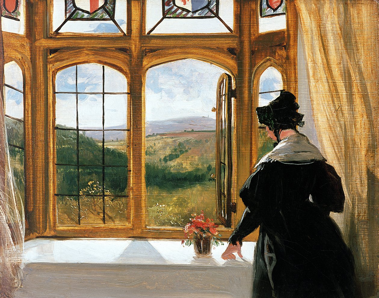 Abercornin herttuatar katsoi ulos ikkunasta tekijältä Edwin Landseer
