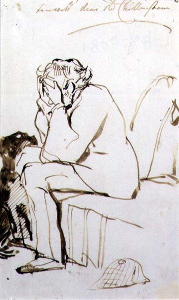 Hyvästi, rakas vanha Chillingham (kynä ja muste paperille) tekijältä Edwin Landseer