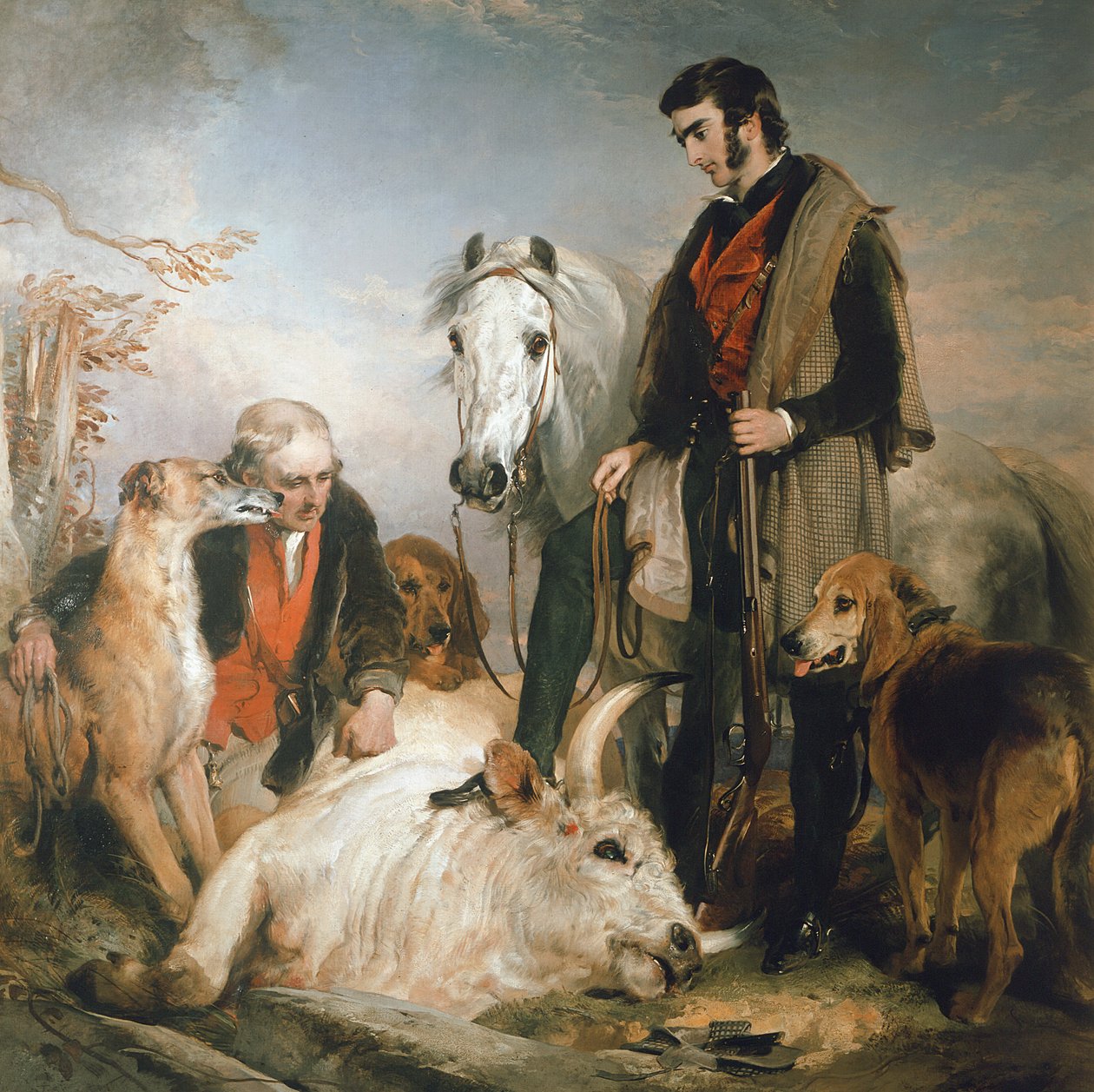 Kohtaus Chillingham Parkissa: Lord Ossulstonin muotokuva, n. 1833-36 tekijältä Edwin Landseer