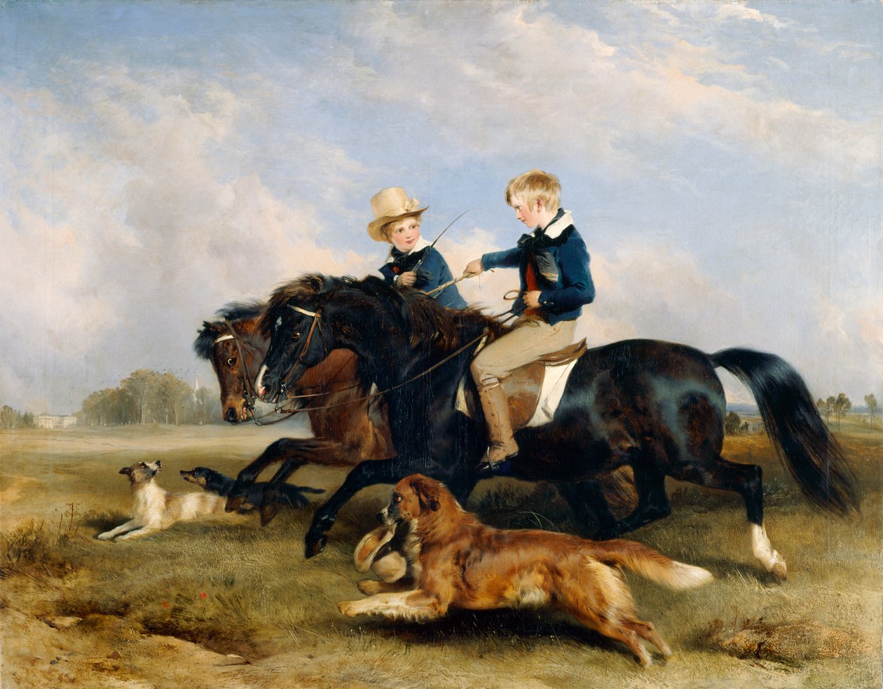 The Hon. E. S. Russell ja hänen veljensä (öljy paneelissa) tekijältä Edwin Landseer