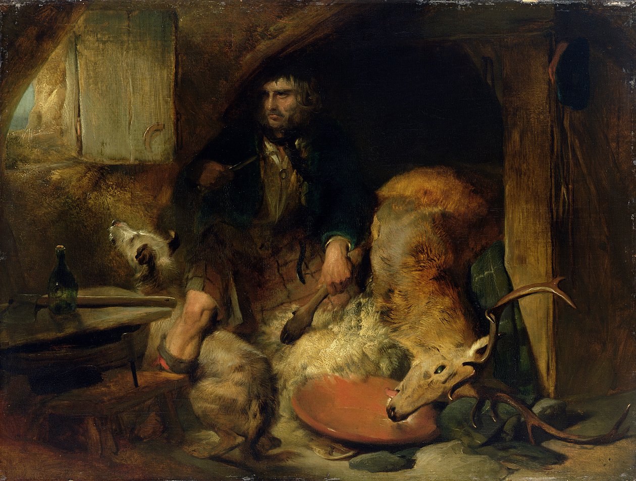 The Savage, n. 1838 (öljy kankaalle asetettu paneeliin) tekijältä Edwin Landseer