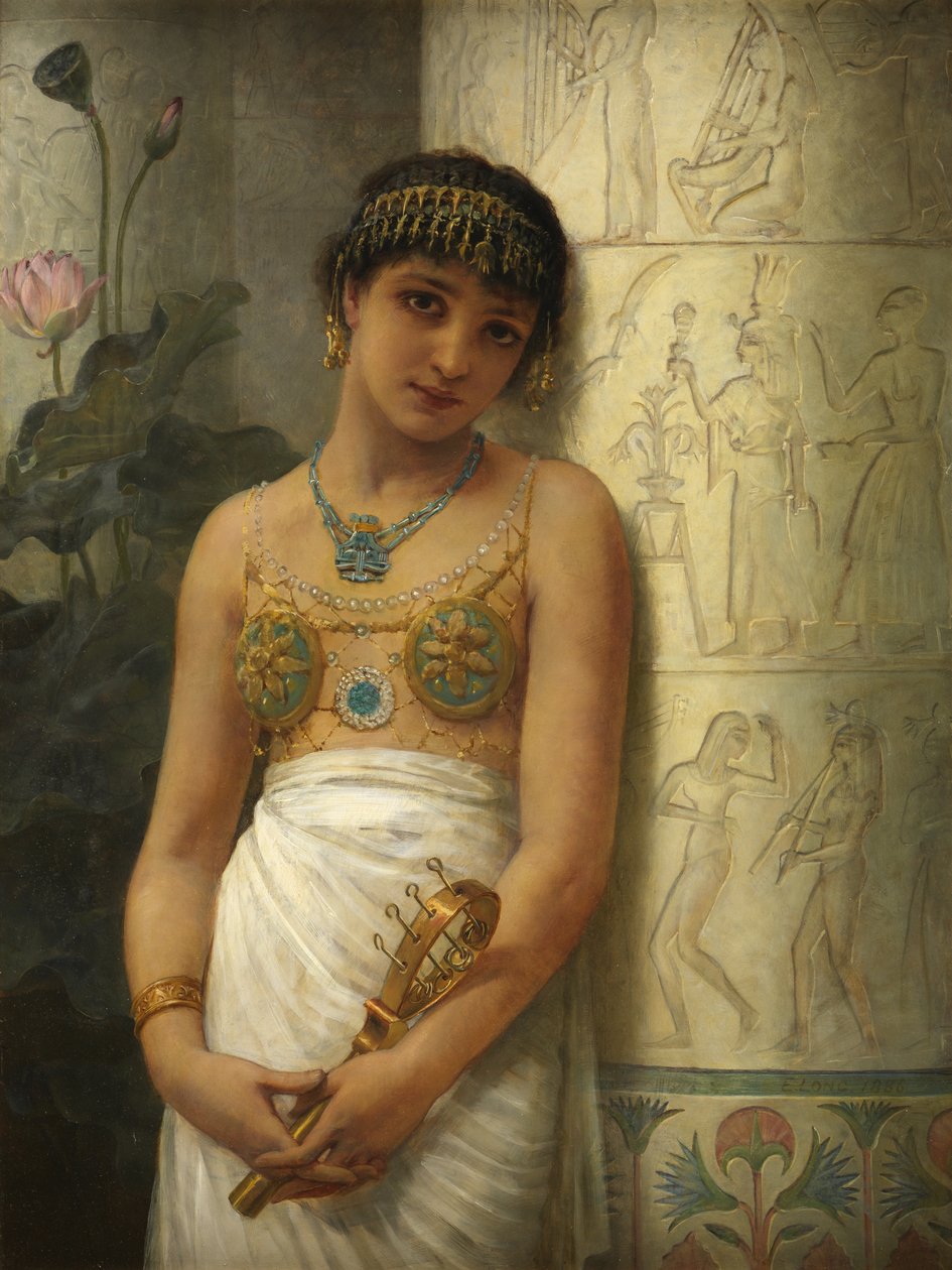 Egyptiläinen tyttö Sistrumilla, 1886 tekijältä Edwin Longsden Long