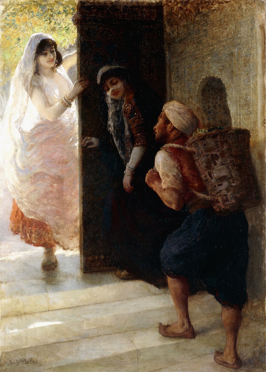 Tuhat ja yksi yötä, Bagdadin portti, n. 1900 tekijältä Edwin Lord Weeks