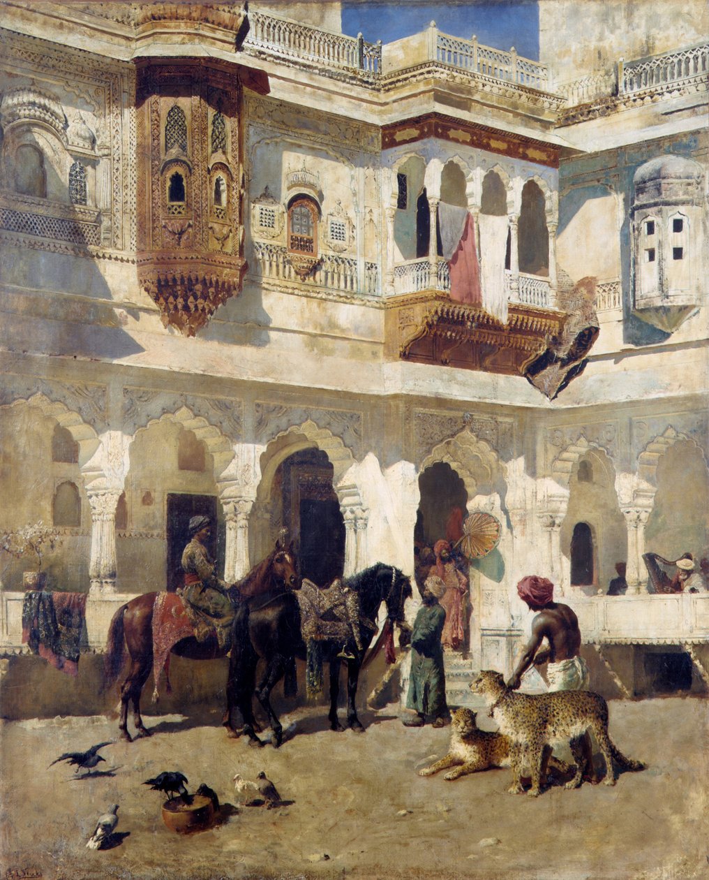 Rajah alkava metsästys, n. 1885 (öljy kankaalle) tekijältä Edwin Lord Weeks