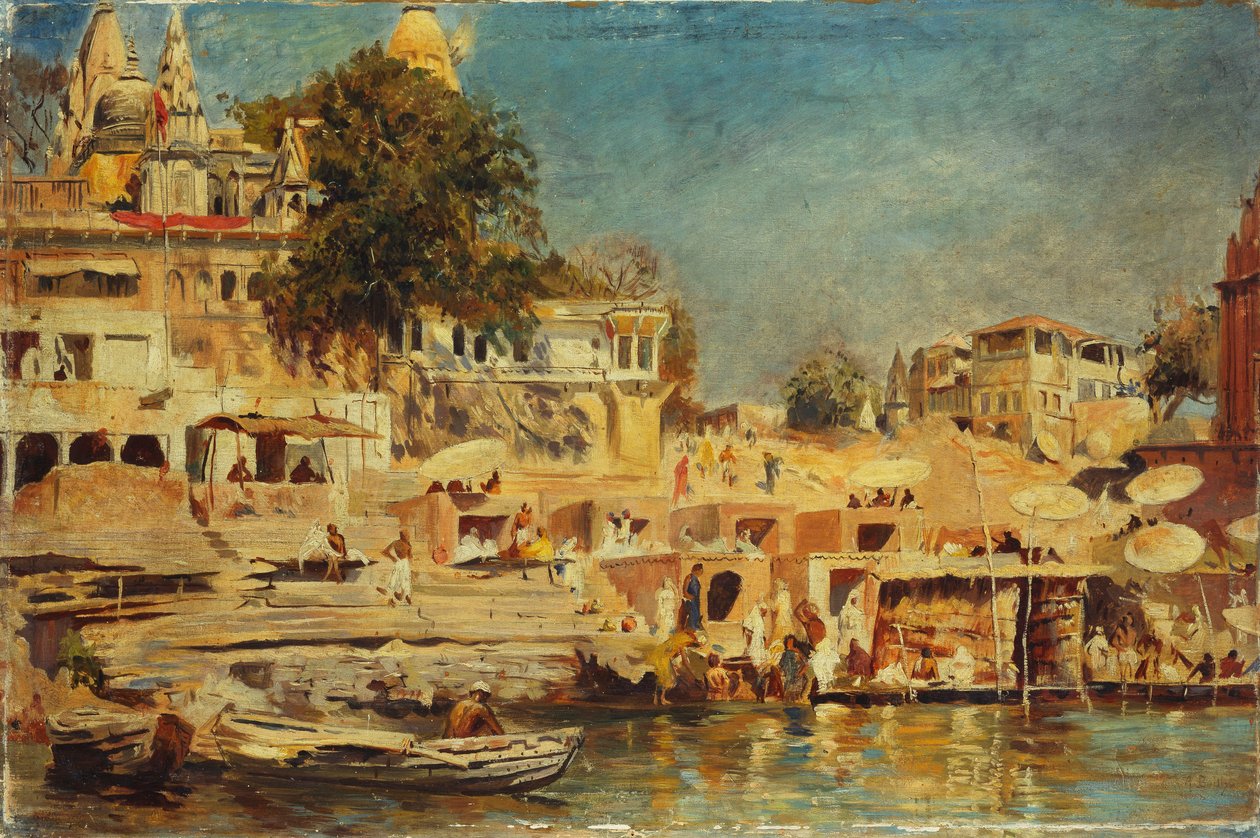 Näkymä Benaresin Ghateille, 1873 tekijältä Edwin Lord Weeks