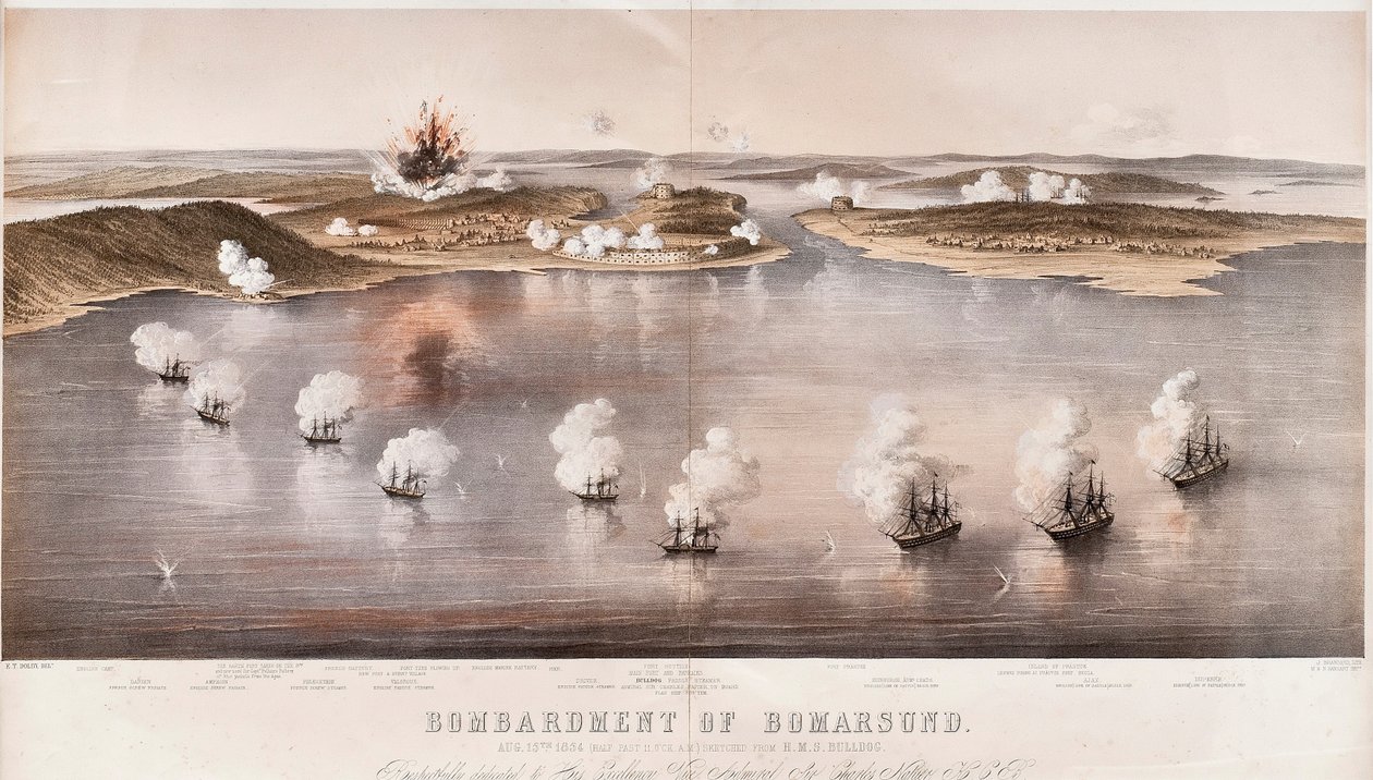 Bomarsundin pommitus 1854 tekijältä Edwin Thomas Dolby