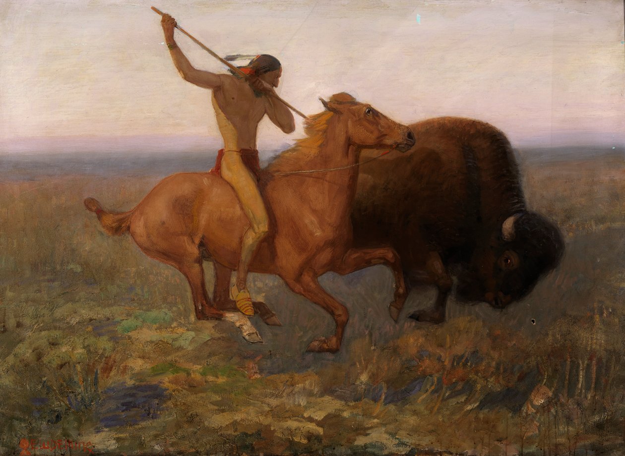 Intian metsästyspuhveli, 1800-luvun loppu - 1900-luvun alku. tekijältä Edwin Willard Deming