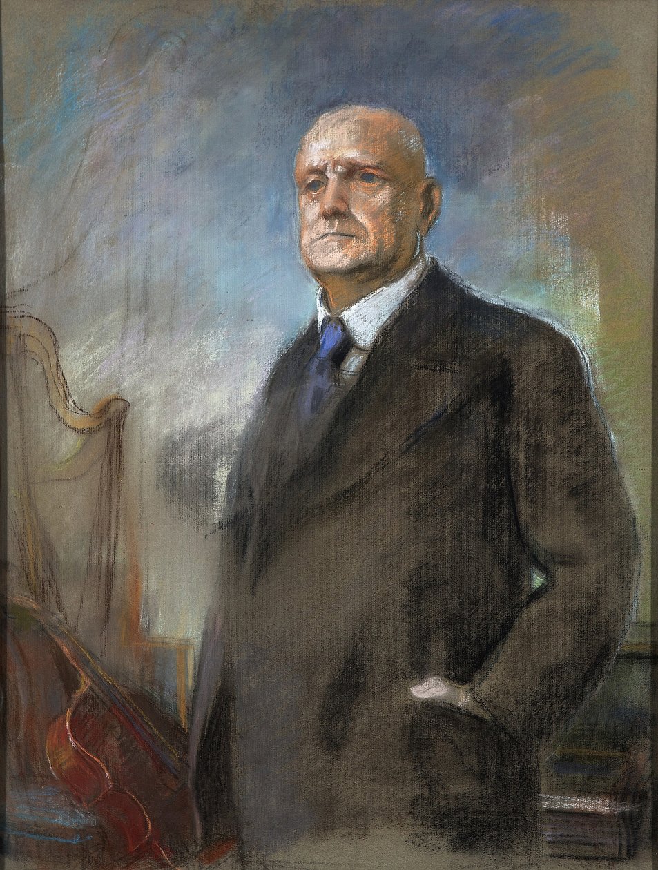 Jean (Johan) Sibelius (1865-1957) - Eero Jaernefelt (1863-1937). Pastelli pahville Mitat : 87x51 cm Yksityiskokoelma tekijältä Eero Järnefelt