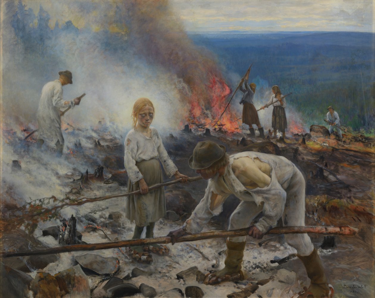 Ikan alla (Pensasjätteen polttaminen) tekijältä Eero Järnefelt