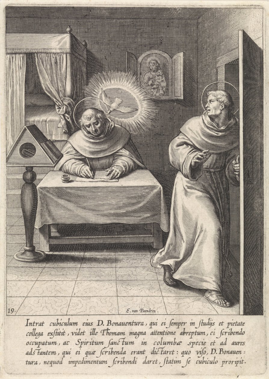 Tuomas Aquinas ja Bonaventura Pyhän Tuomas Akvinolaisen elämä (sarjan nimi) tekijältä Egbert van Panderen