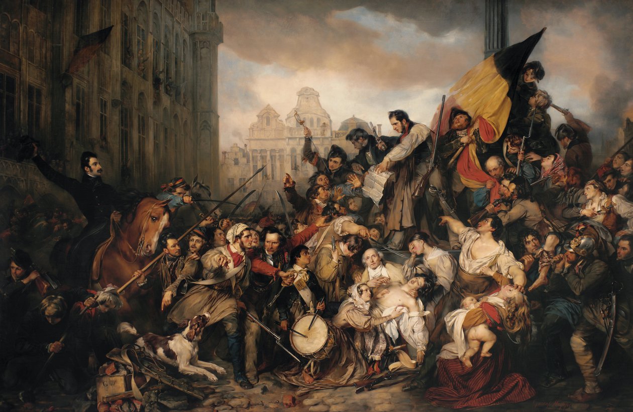 Jakso syyskuun päiviltä 1830 Brysselin Grand Placella tekijältä Egide Charles Gustave Wappers