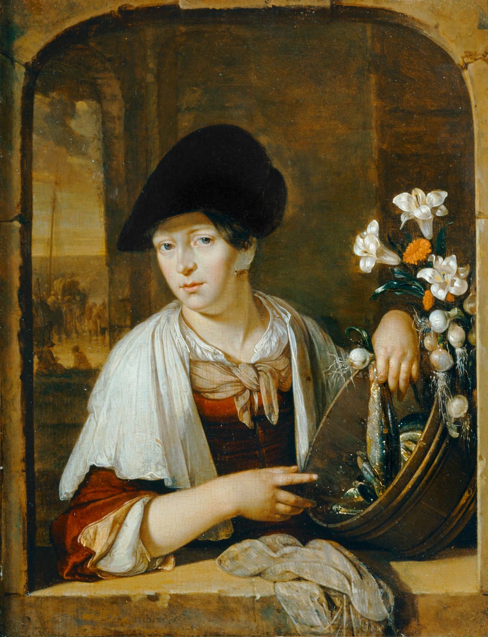 La Marchande de poissons ... tekijältä Eglon Hendrick van der Neer