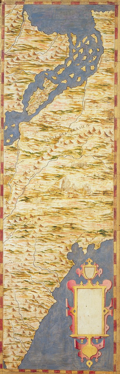 Brasilian kartta, "Maantieteellisten karttojen hallista" n. 1570 tekijältä Ignazio Danti