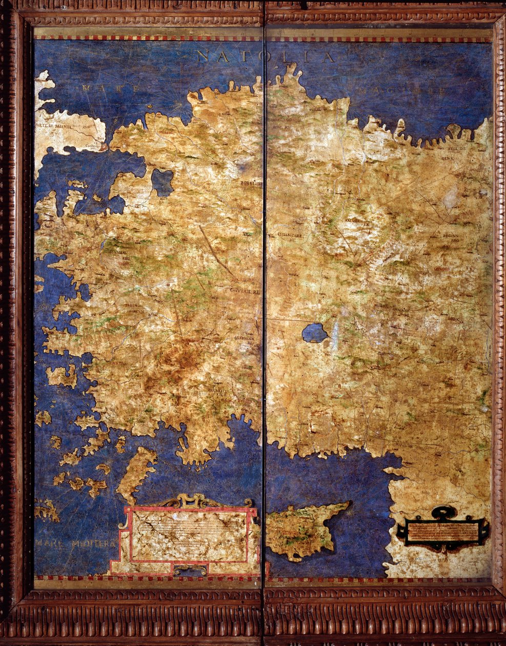 Anatolia-kartan teki Egnazio Danti (1536-1586) matemaatikko, kosmografi ja italialainen arkkitehti. Noin 1567. Firenze, Palazzo Vecchio, Sala del Mappamondo tekijältä Egnazio Danti