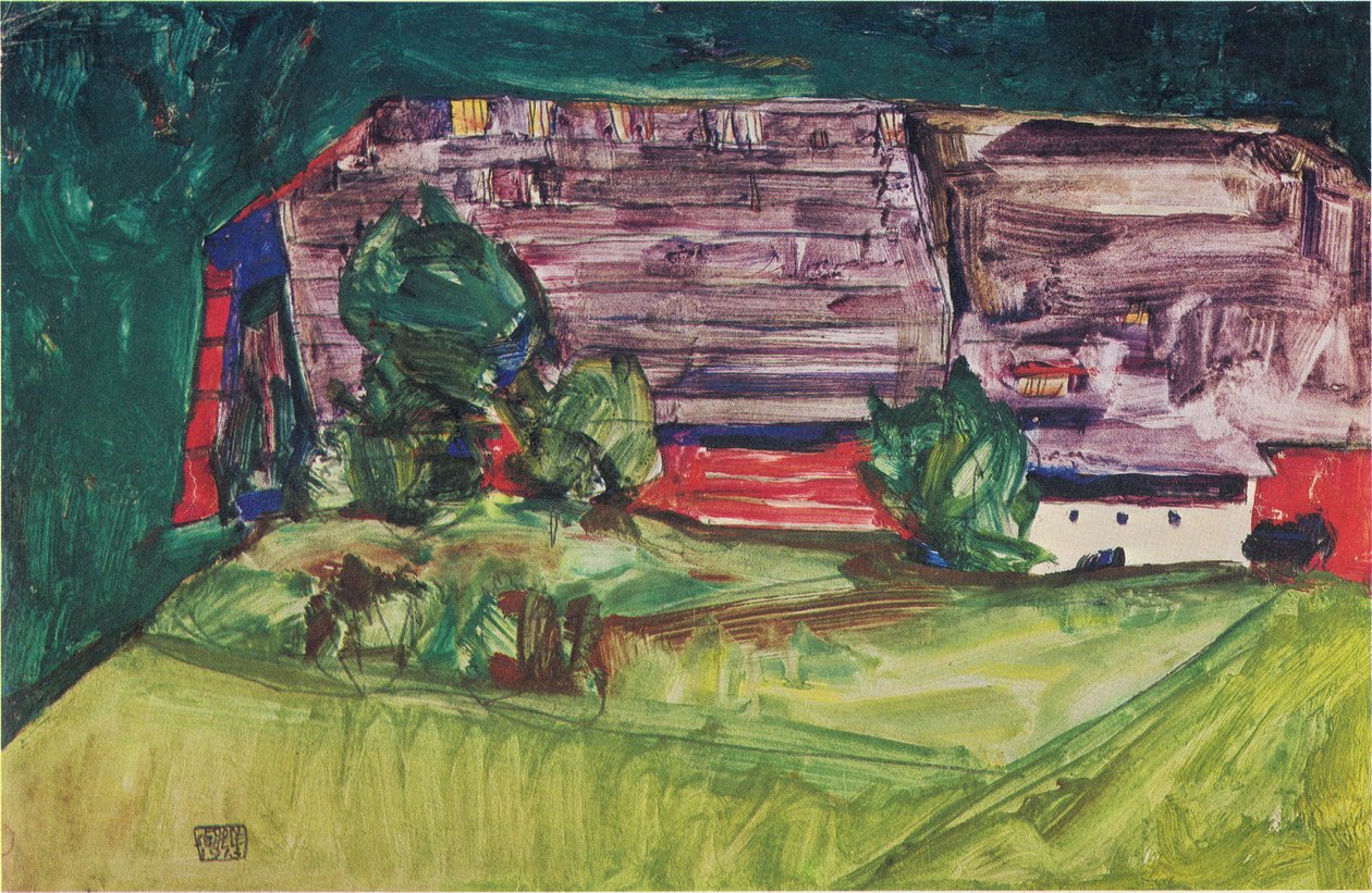 Maalaistalo maisemassa: nn tekijältä Egon Schiele